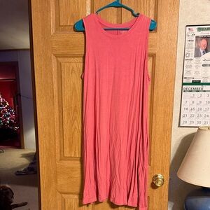 Time and Tru Coral Sleeveless Midi Dress